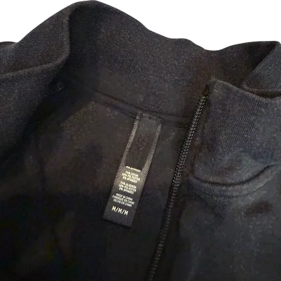 Skims‎ Women’s M Zip Up Track Jacket Charcoal Black Cropped Sporty Loungewear - Image 5