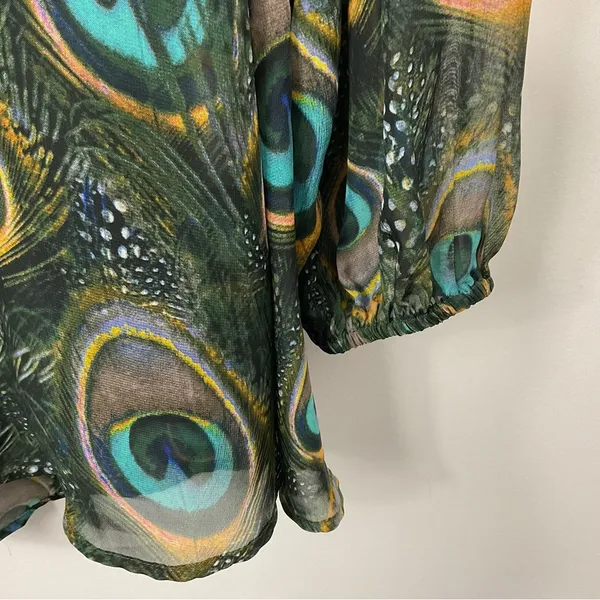 Show Me Your Mumu Donna Michelle Feather Print Tunic Top Dress Womens Large - Image 2