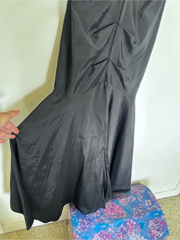 Xscape Black‎ Taffeta V Neck Sleeveless Mermaid Maxi Dress Gown Size 4 - Image 5