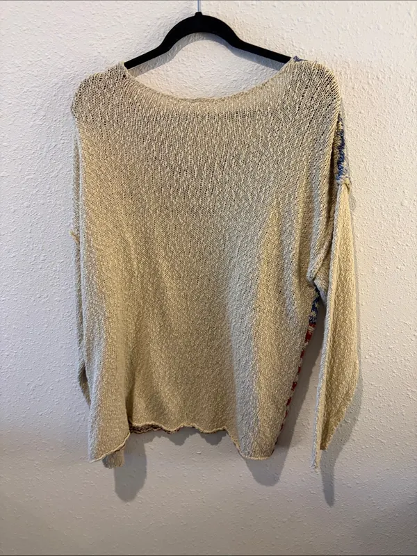 By Together Americana Stripe Scoop-Neck Sweater in Red, Blue & Cream - Image 3