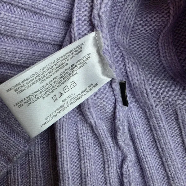 Banana Republic Womens Lavender Purple Cable Knit Crew Neck Sweater NLN02685 M‎ - Image 6