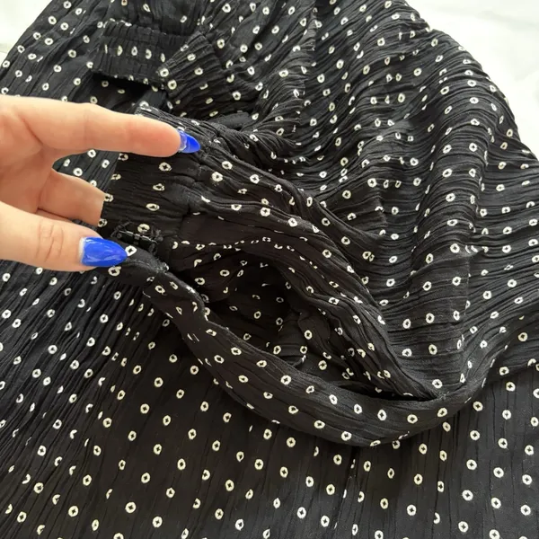 Vintage Maxi‎ Skirt Womens 6 Fairy Whimsy Hippie Polka Dot Black 90s Y2K Grunge - Image 7