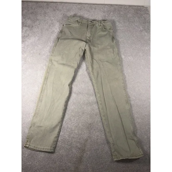 VTG Women's 90s Denim Wrangler Jeans WPL6428 15x32‎ (30x32) Cowgirl Cut Green - Image 2