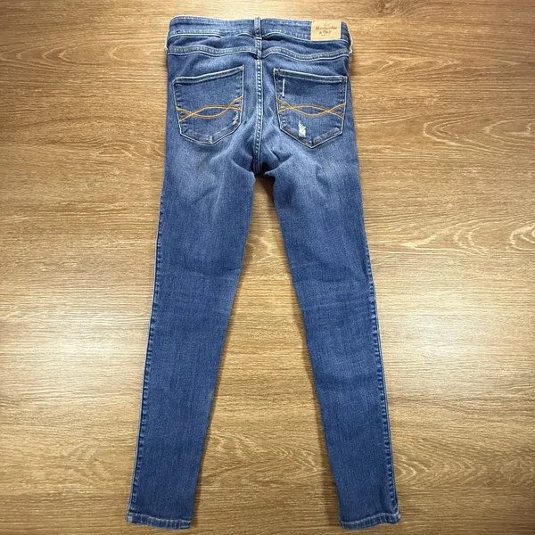 Abercrombie & Fitch Women's 2S Super Skinny Jeans Distressed Blue W26 L29 - Image 10