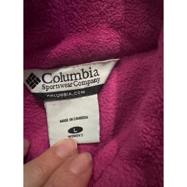 Columbia Womens Fleece Jacket Full Zip Pink Gray Large L‎ Outdoor - Image 3