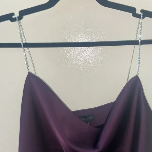 NEW! NWT HOUSE OF HARLOW Satin Cami Top Rhinestone Straps - Image 5