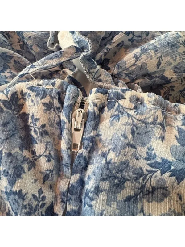 Altar’d State Floral Blue Dress Size XS - Image 3
