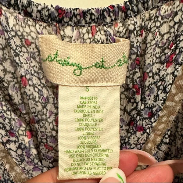 Anthropologie STARING AT STARS SHEER DITZY PRINT MAXI STRAPLESS DRESS S - Image 7