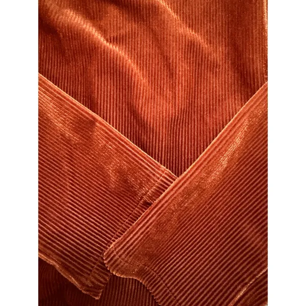 Out From Under Urban Outfitters Rust Ribbed Velvet Cutout Long Sleeve Bodysuit S - Image 5