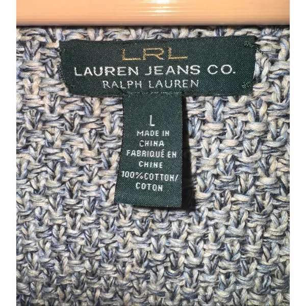 Vintage Lauren Ralph Lauren Cable Knit‎ Hooded Sweater Womens L Fall Cozy Chunky - Image 5