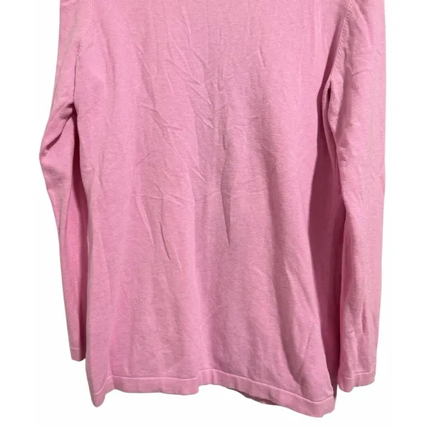 J McLaughlin Cardigan‎ Sweater Open Front Cotton Blend Pink Women's Medium - Image 6