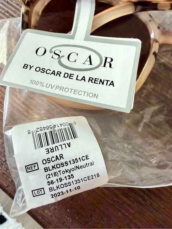 NWT Oscar de la Renta Oversized Tortoise Shell Square Sunglasses OSS1351CE - Image 6