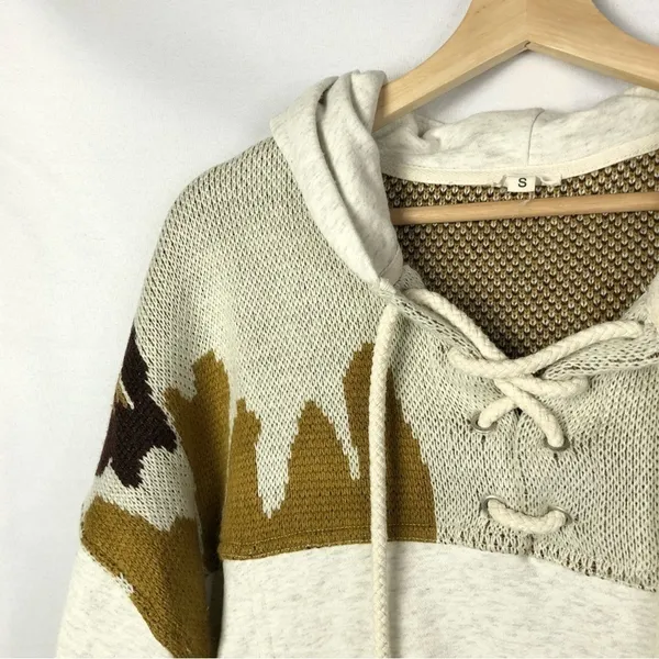 Boutique POL French Terry Camo Pullover Hoodie Sweatshirt S‎ - Image 3