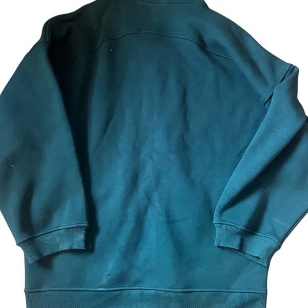 Lululemon Womens Oversized Thick Fleece Half-Zip Teal Green Pullover M/L Run - Image 2