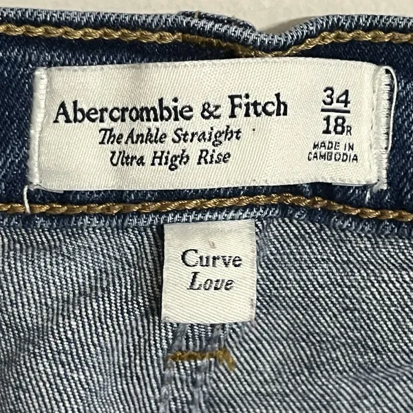 Abercrombie Fitch Curve Love Ankle Straight High Rise Jeans Women's Size 18/34 R - Image 8
