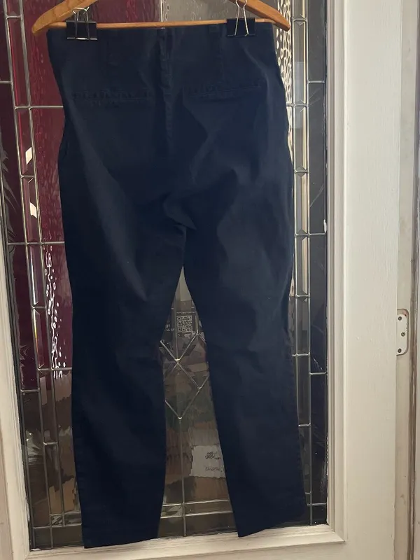 Old Navy Crop Ankle Pants Black Sid Zip Split Hem Sz 12 Tall - Image 2