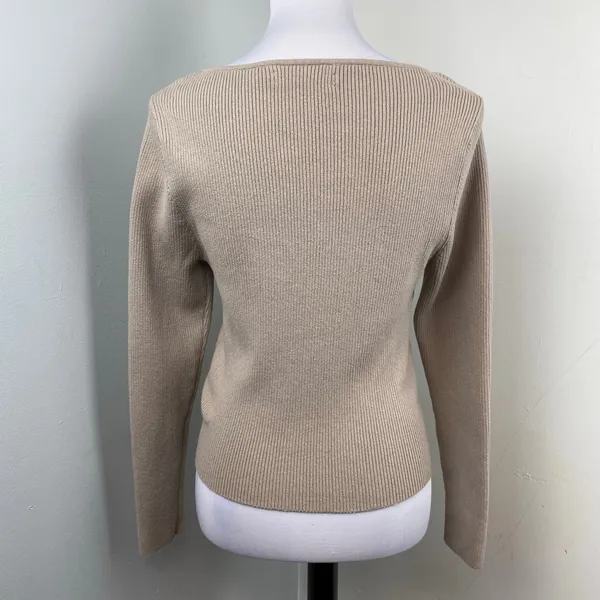 Abercrombie & Fitch Ribbed Slim Fit Scoopneck Corset Long Sleeve Sweater XL - Image 4