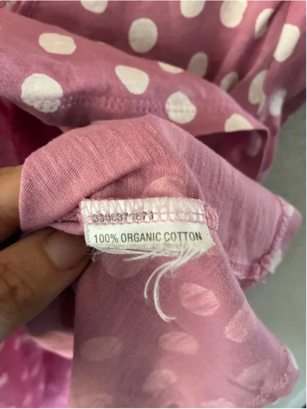 Garnet Hill Green Cotton Polka Dot Pajama Set Pink White Size Medium - Image 10
