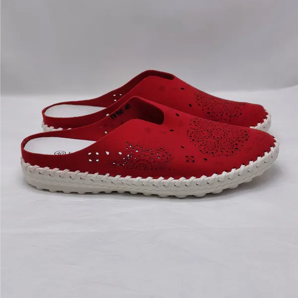 Bernie Mev Womens Mules Sneakers Size 40 Red Slip On Comfort Walking Travel Shoe - Image 13