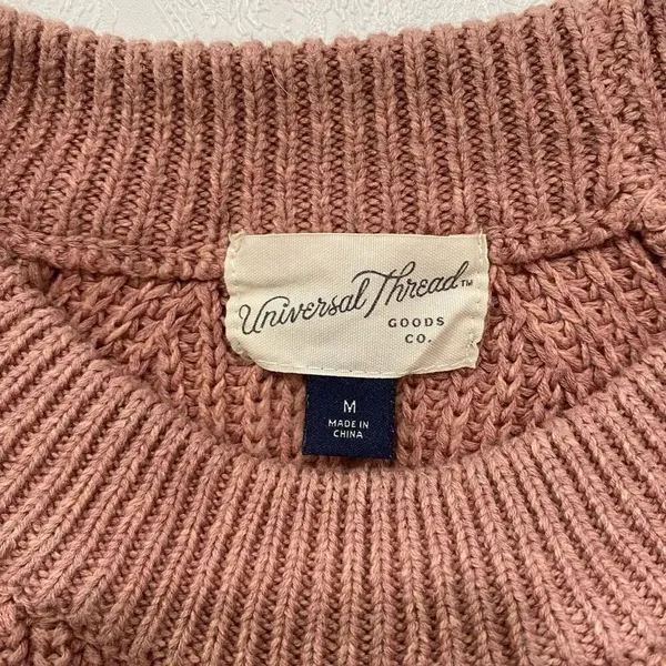 Universal Thread Chunky Knit Sweater | Dusty Rose Pullover | Size M - Image 3