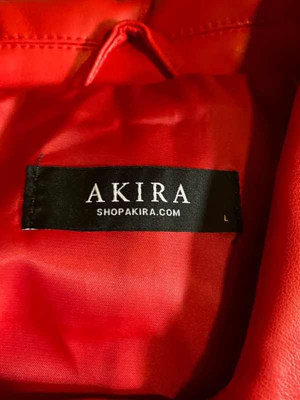 🆕 AKIRA Hot Cropped Aussy Moto Bomber Jacket Vegan Leather NWOT - Image 8