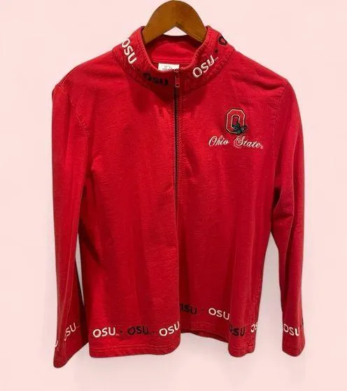 Vintage OSU Ohio State red zip front embroidered logo sweatshirt cardigan - Image 2