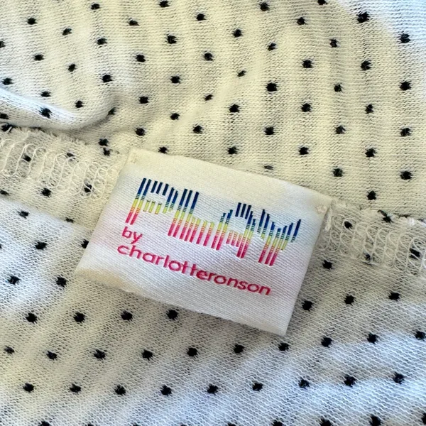 Play by Charlotte Ronson Reversible Racerback Jersey Tank Top Stripe Polka Dot S - Image 6