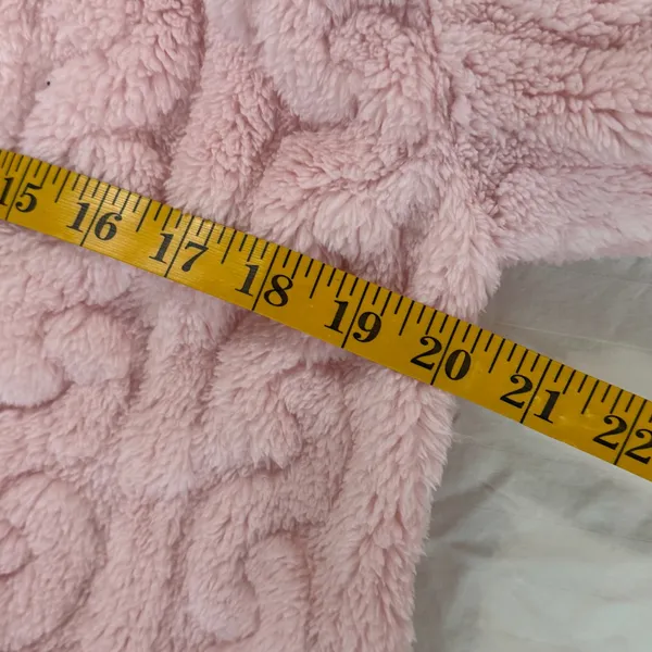 Women's Pink Sherpa Fleece Style Long Sleeve Lounge Bed Jacket Size M #260395 - Image 3