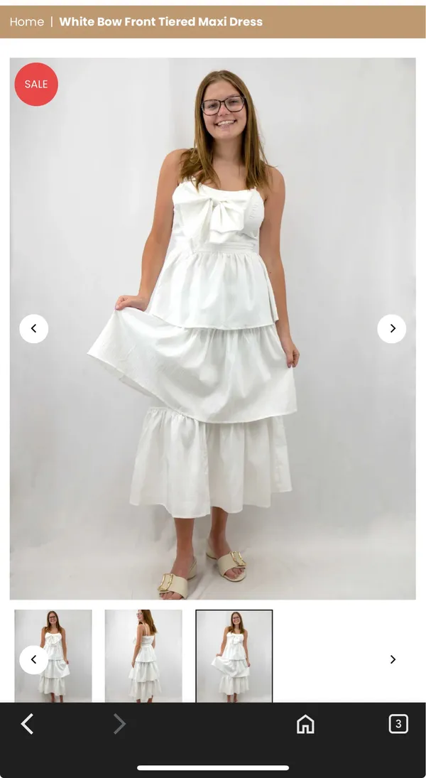 White Boutique Bow Dress - Image 2