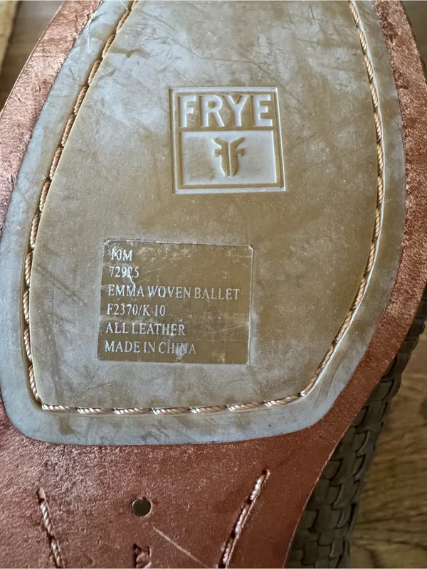 Frye Emma Woven Ballet Flat 10 Leather upper Taupe Coquette Buisness Casual - Image 3