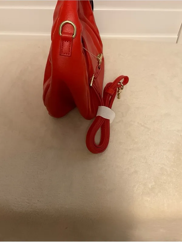 Sleek Red Crescent Mini Shoulder Bag - Image 4