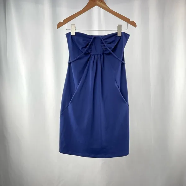 Susana Monaco Halter Neck Mini Dress in‎ Blue Size Medium - Image 2