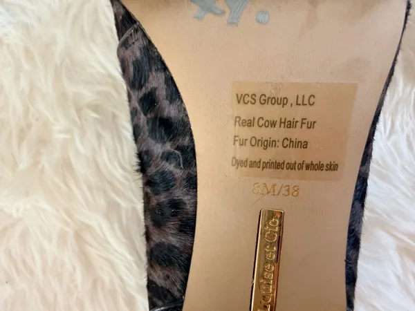 Louise et Cie Vernonia Leopard Print Real Cow Hair Peep Toe Lace-Up Booties - Image 7
