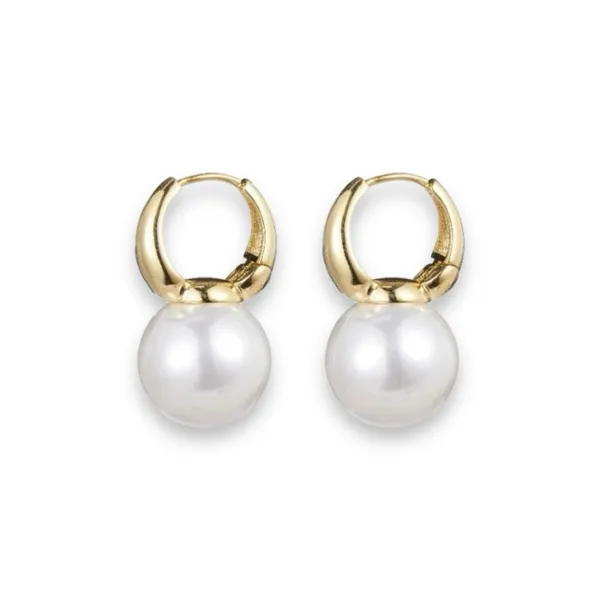 Elegant White Pearl Dangle Drop Earrings for Women - Image 4