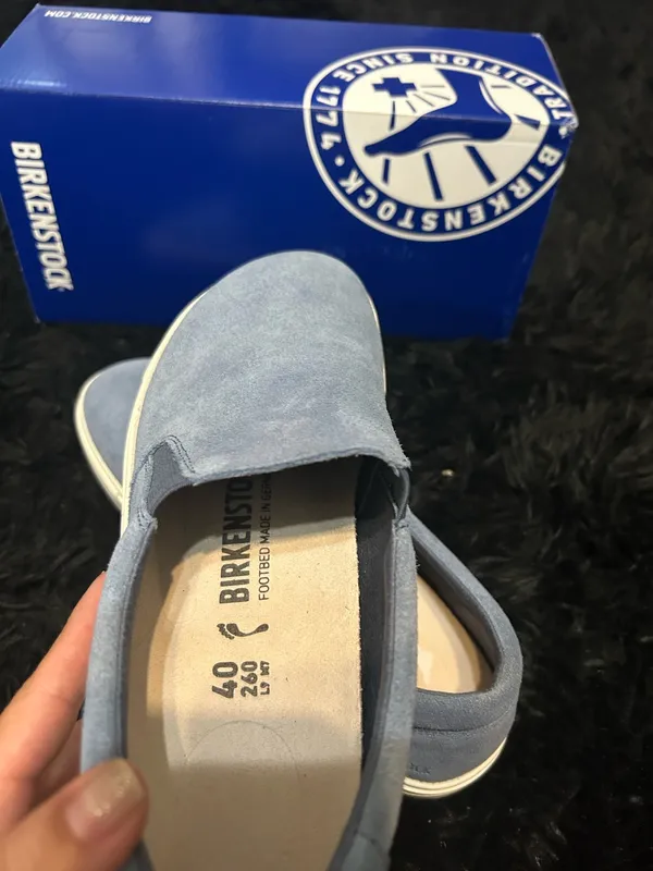 BIRKENSTOCK Oswego blue suede slip on casual walking shoes women’s eur 40 new - Image 3
