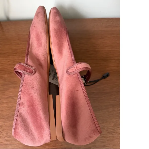 NWT Zara sz 10 Velvet Dusty Rose Mary Jane Flat Sqaure Toe Buckle Preppy Minimal - Image 6