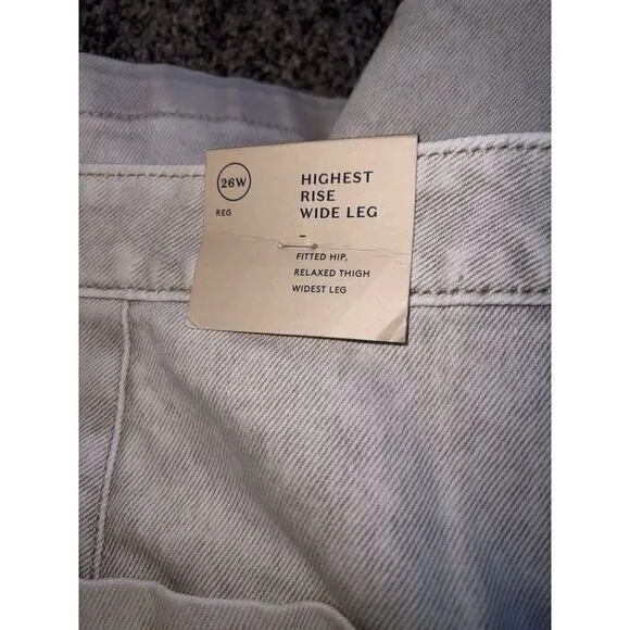 NWT‎ Universal Threads Cream Highest Rise Wide Leg Jean capris size 26W - Image 6