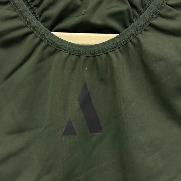 AARMY Racerback Sports Bra Small Logo Activewear‎ Workout Top Olive Green - Image 4