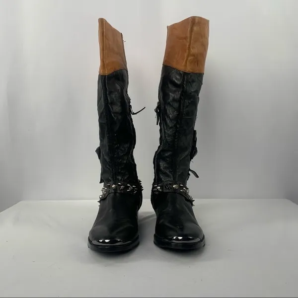 Sam‎ Edelman Park Knee High Leather Boots in Black Saddle Size 6.5 - Image 5