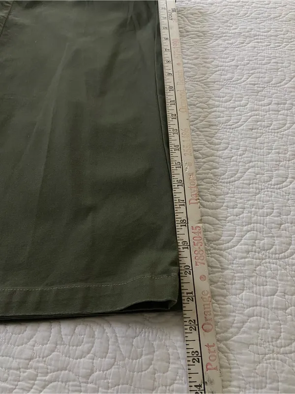 Lee One True Fit Olive Green Wide-Leg Capris Mid Rise Size Medium 11/12 - Image 10