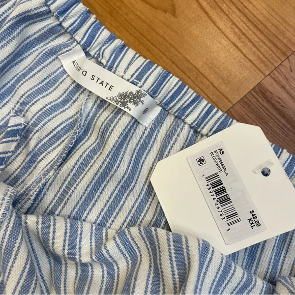 Altar'd State High Rise Blue White Striped Pajama Lounge Shorts Cotton NWT XXL - Image 8
