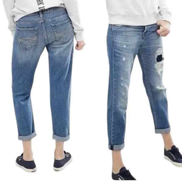 Abercrombie Button Fly Boyfriend Jeans 8R | 90s Denim Model Off Duty - Image 2