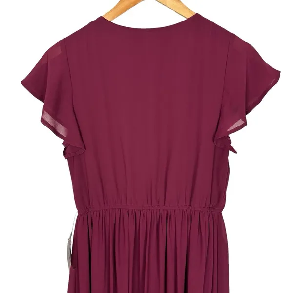 Lulu’s Lost in the Moment Maxi Gown Burgundy Bridesmaid Dress Size Small NWT - Image 11
