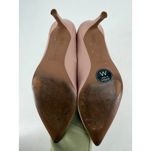 Next Pointed Toe Pumps Womens 38 Leather Stiletto‎ Heels Office Siren Neutral - Image 8