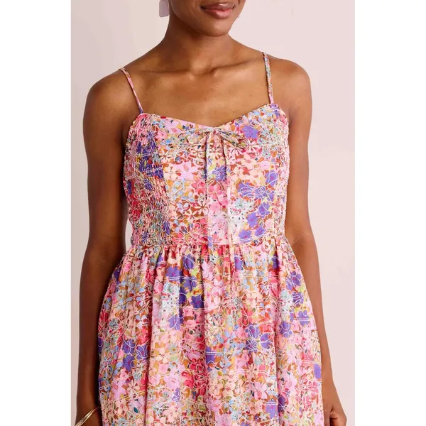 NWT Avara Just Me Iris Floral Embroidered Midi Dress Medium Smocked Cottage Boho - Image 16
