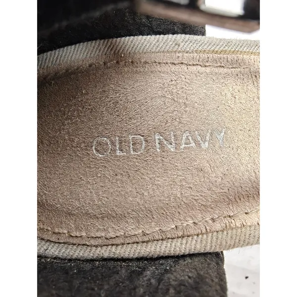 Womens Old Navy Wedge Sandals Black Tan Size 7 - Image 4