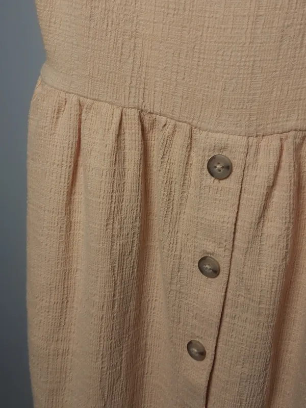 Madewell Yellow Cami Dress Women's size XS Button Accents Midi Spaghetti Straps - Image 3