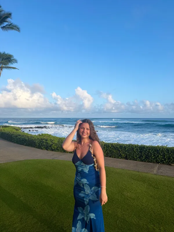 Blue flower dress Size M - Image 4