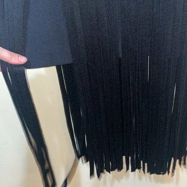 Women’s New Herve Leger x Forever 21 Transparent Black Bustier Fringe Bustier Ba - Image 7