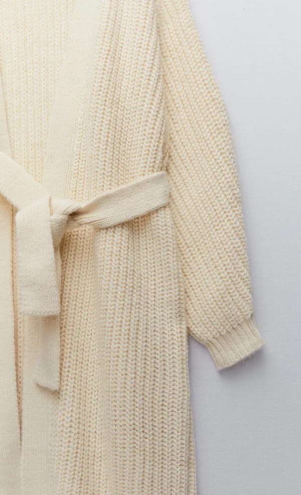 ZARA Chunky Wrap Front Knit Cardigan - Image 9